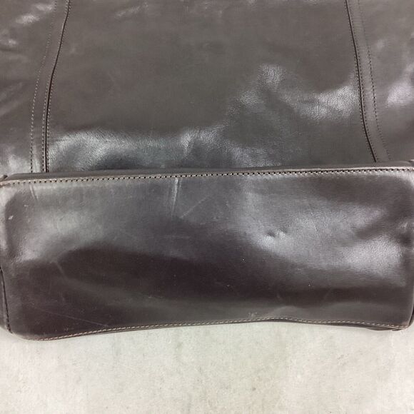 Calvin Klein Dark Brown Leather Handbag Shoulder Bag - Picture 4 of 10